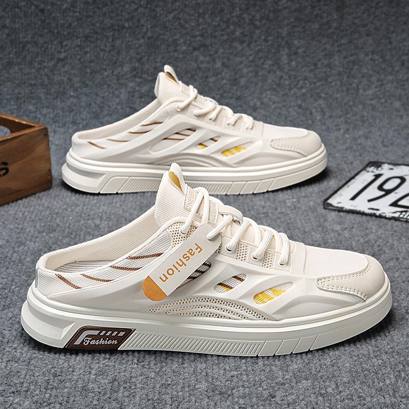 

2025 Лето Дышащая Сетка Полуботинки Для Мужчин Мюли Сандалии Балетки Без Задника Лоферы Тапочки Мужские Шлепанцы Полузакрытые Повседневная Обувь 39