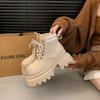 Fashion Fashion New Platform Women's Ankle Boots Fashion Ladies Thick Sole Round Toe Boots Short Boots Winter Motorcycle Boot 2024
