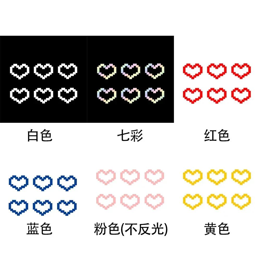 PVC Waterproof Heart Sticker For Car Laptop Window Motorcycle Vinyl Decal Mosaic Heart Love Car Stickers For Car Window 6Pcs/set