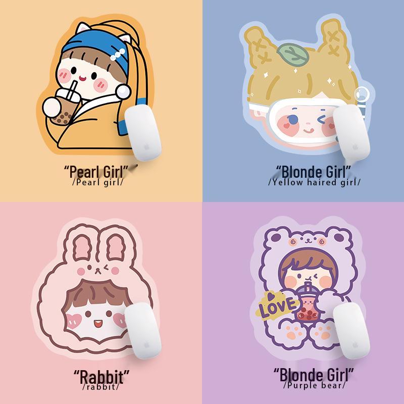 Cute Pink Cartoon Mouse Pad - Non-slip Soft Pad for Notebooks & Keyboards