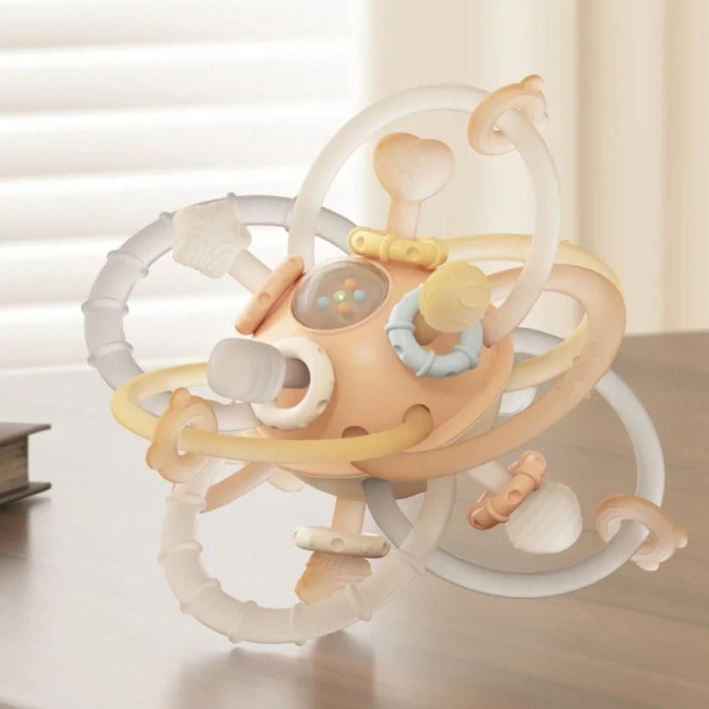 Grab Ball Baby Toy Soft Silicone Rattle Hand Grab Manhattan Round Ball Baby Toy