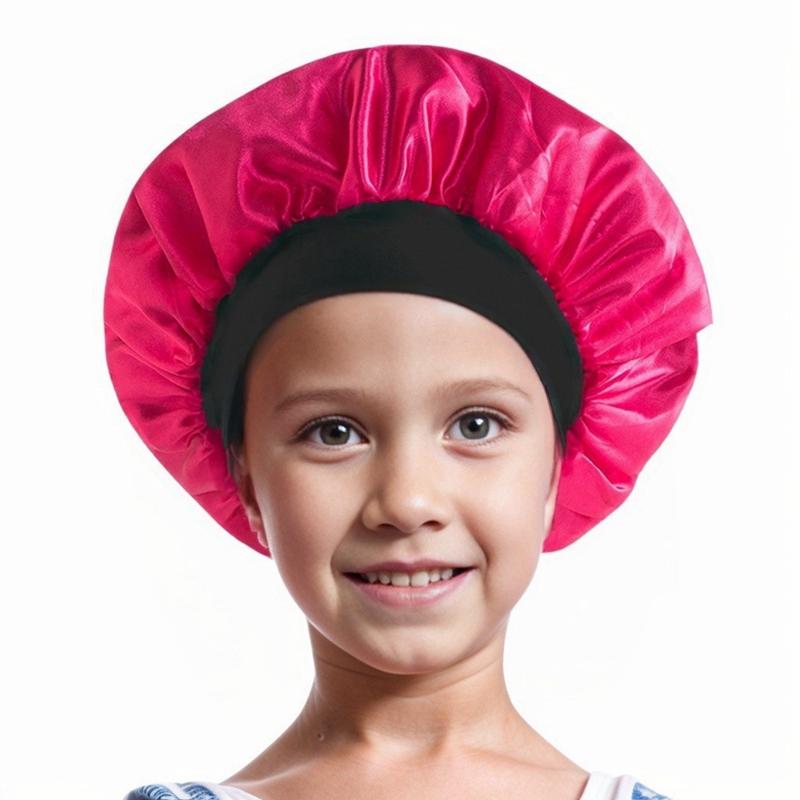 Dětská saténová noční čepice na ochranu vlasů a proti prachu Kulatá čepice
