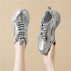 Internet Celebrity Silver Thick-soled Heightening Dad Shoes Women's Summer New Korean Version Mesh Versatile Low-top Lightweight Sneakers