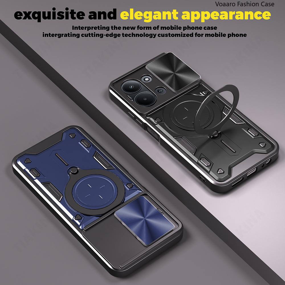 Slide Lens Armor Funda for Xiaomi Redmi 15C 171mm Case for Redmi 15C EU 173mm Case Magnetic Ring Stand Holder Cover Back Capa