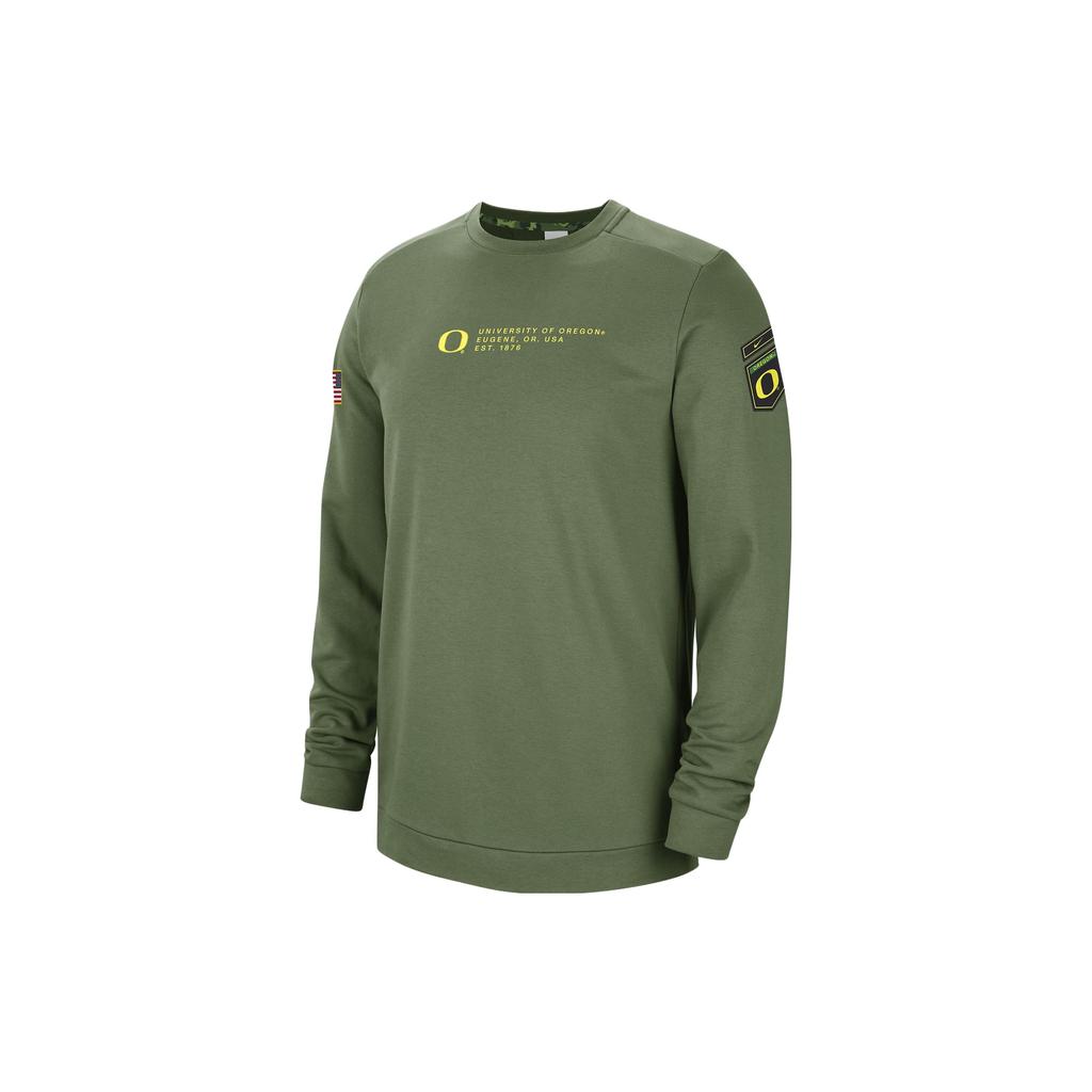Nike Solid Color Letter Print Crew Neck Sweatshirt Men Tops Green DN1719-328