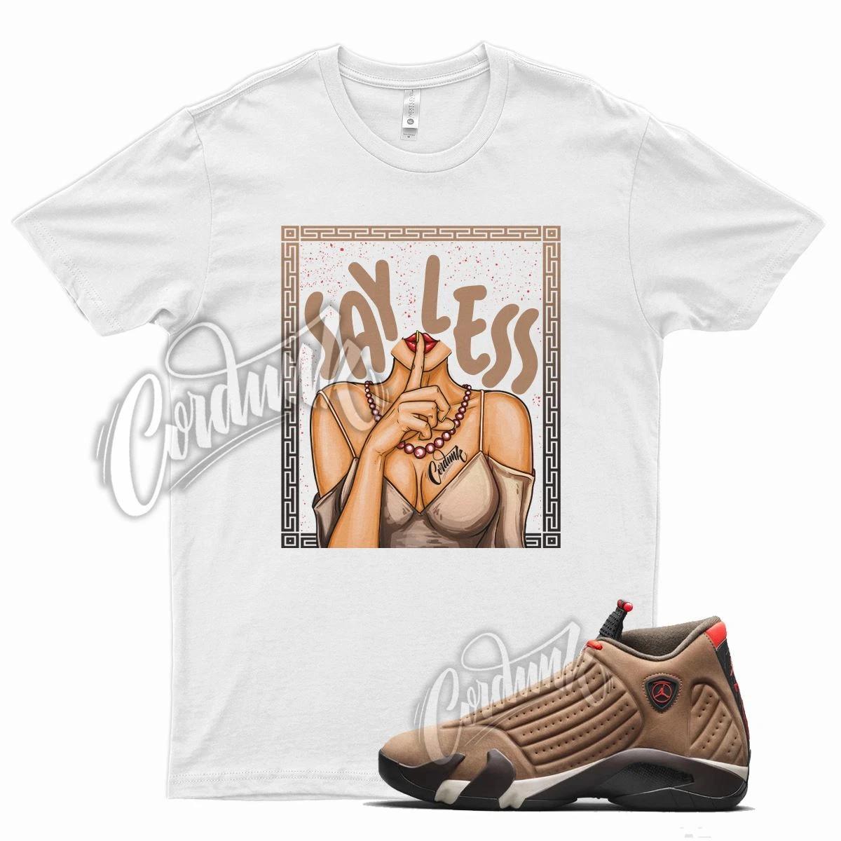 White SHHH T Shirt for Air J1 14 Winterized Archaeo Brown Chile Red Mocha 2XL