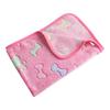 Soft Fleece Pet Blanket for Small Dogs and Cats Cozy, Lightweight, and Washable Pink with Bone and Paw Print Design