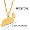 Spanien Kanarische Inseln Teneriffa/Gran Canaria/Fuerteventura/La Palma/Lanzarote Kartenanhänger Halsketten Damen Mädchen Schmuck #120121