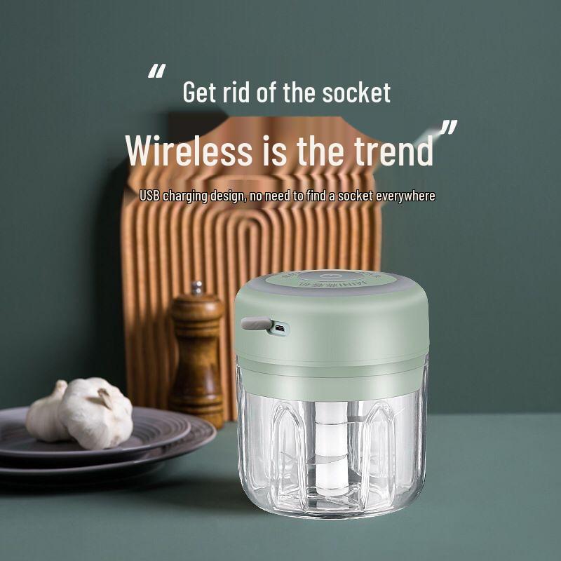 Compact Wireless Electric Garlic Chopper - Multi-functional & Automatic Cooking Masher