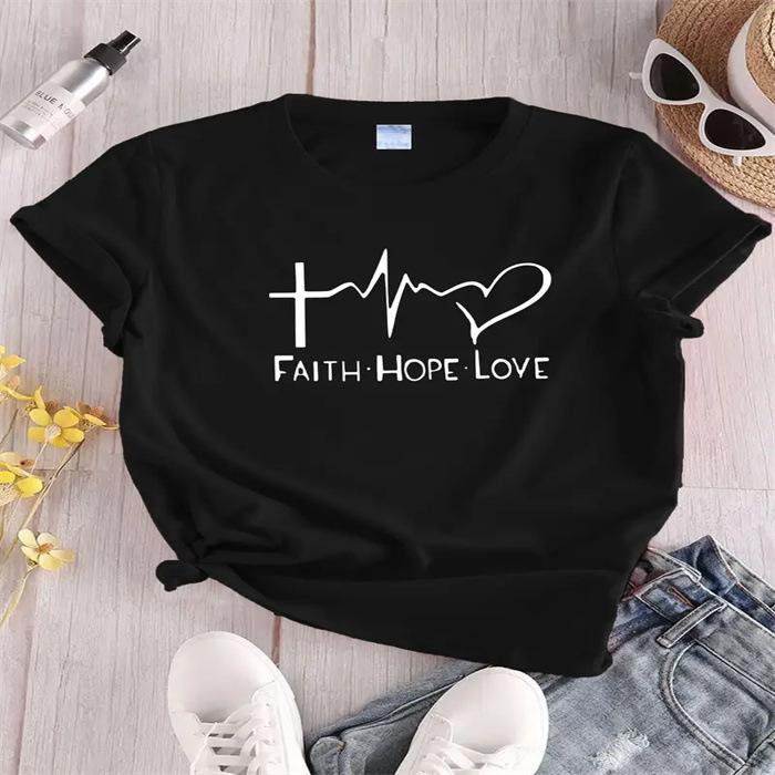 Summer Round Neck Printed Top Fashionable Casual Cute Short Sleeved Women's Pure Cotton T-shirts