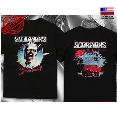 Scorpions Blackout North American Tour 82  Double Sided All Size Unisex T-Shirt