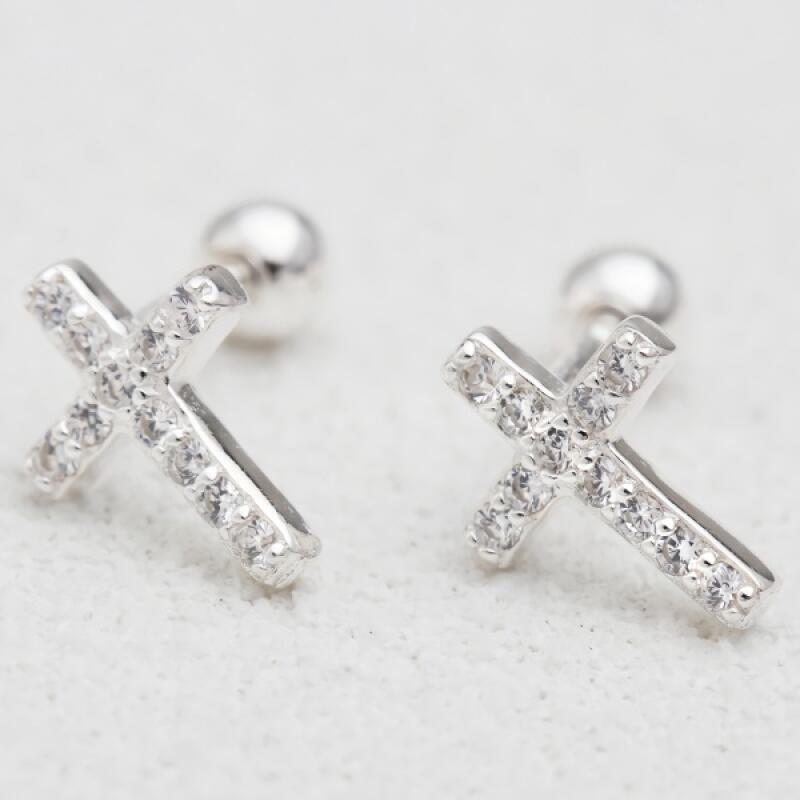 Women's Accessories Sari Daily Cubic Cross Piercing