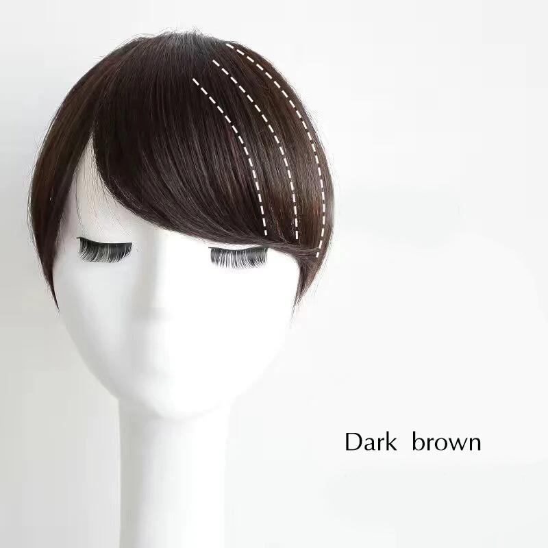 Lang klips foran Hår Bang Side Bangs Forlengelse av håret Ekte naturlig syntetisk smell Hårstykke