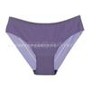 Women Striped Lace Seamless Breathable Mid Waist Sexy Briefs Panties
