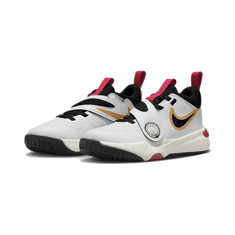 Nike Team Hustle D 11 PS Unisex White Metallic Gold University Red Black DV8994-104