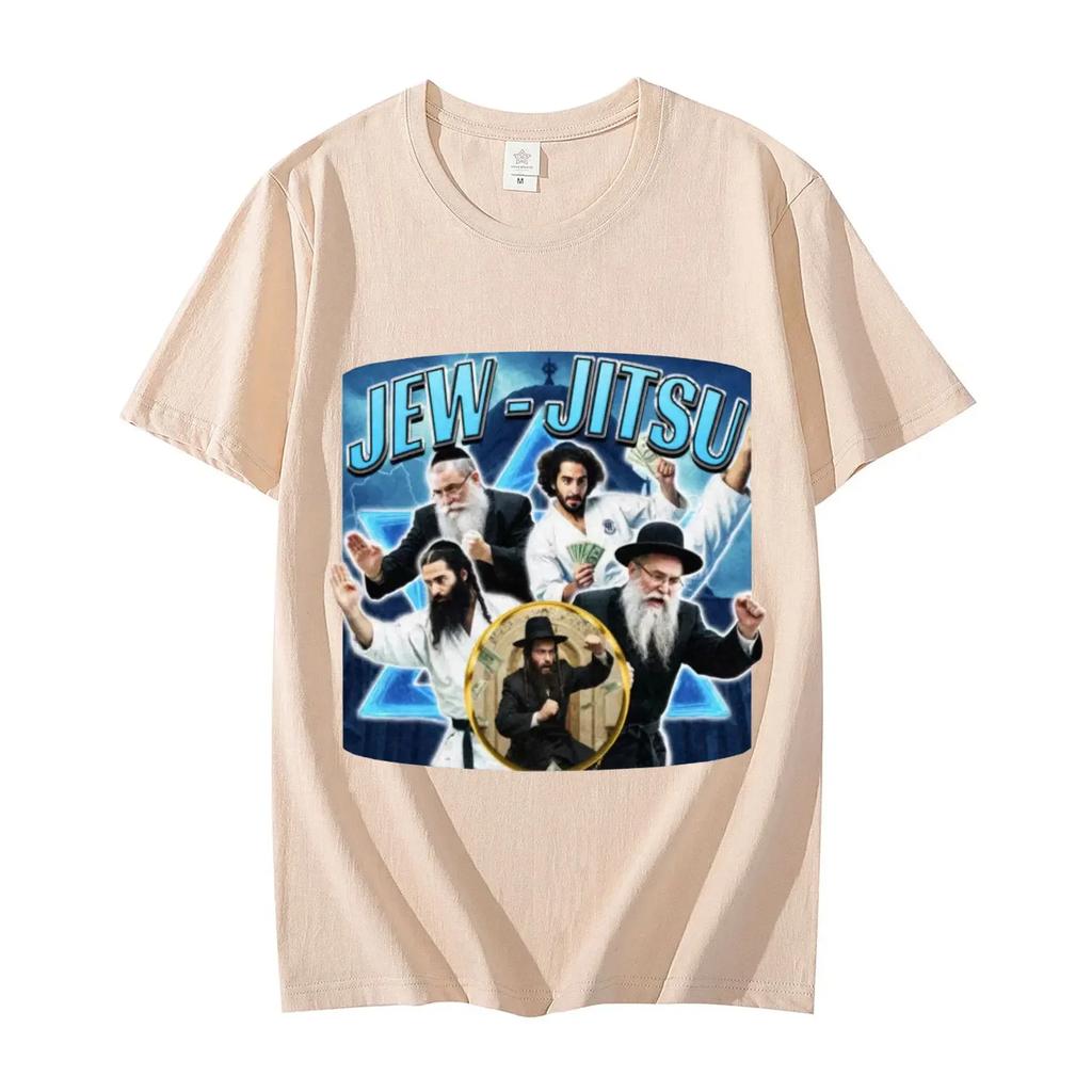 Vtipná židovská memová grafická trička Jew-Jitsu Vintage Y2k Tričko s krátkým rukávem Letní móda Ležérní trička