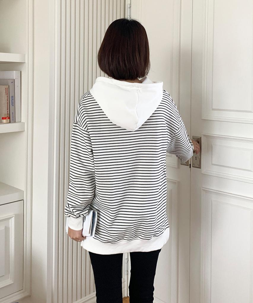 Color-Block Striped Hoodie