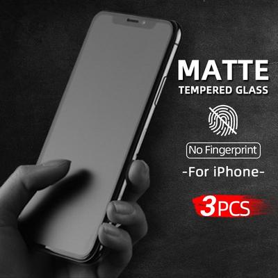 3 Pcs Frosted Protective Tempered Glass For iPhone 16 15 14 13 12 11 Pro Max X XS XR XS MAX 8 Plus Screen Protector For iPhone 12 13 Mini Matte Glass