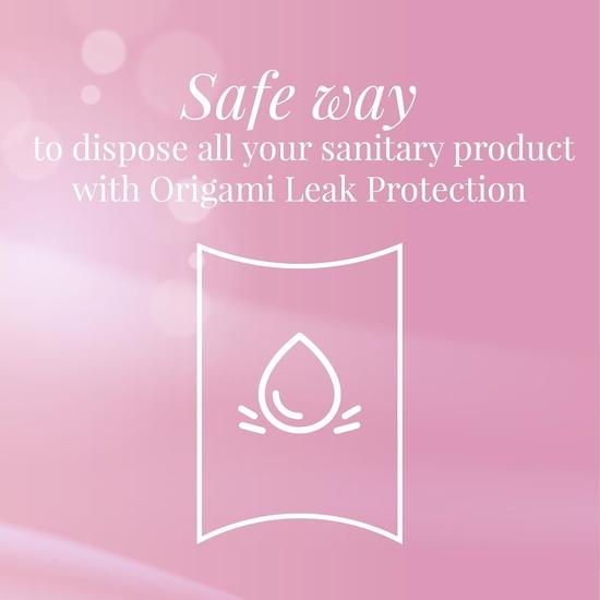 Origami Leakproof Sanitary Disposal Bags Pack of 8 (15 Bags Per Pack, Total 120 Bags) for Sanitary Pads, Baby Diapers, Panty Liner, Tampons, Condoms