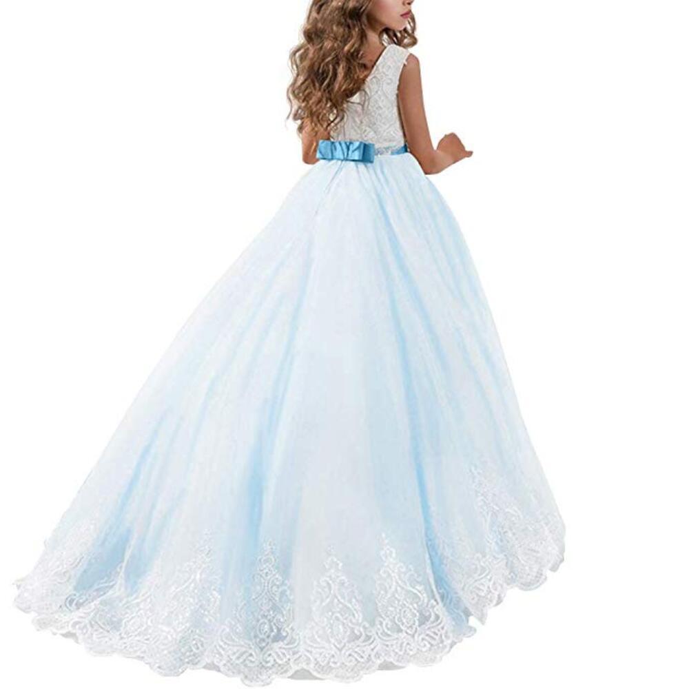 Popular All-Season Puffy Princess Dress for Girls (Ages 3-14) with Train