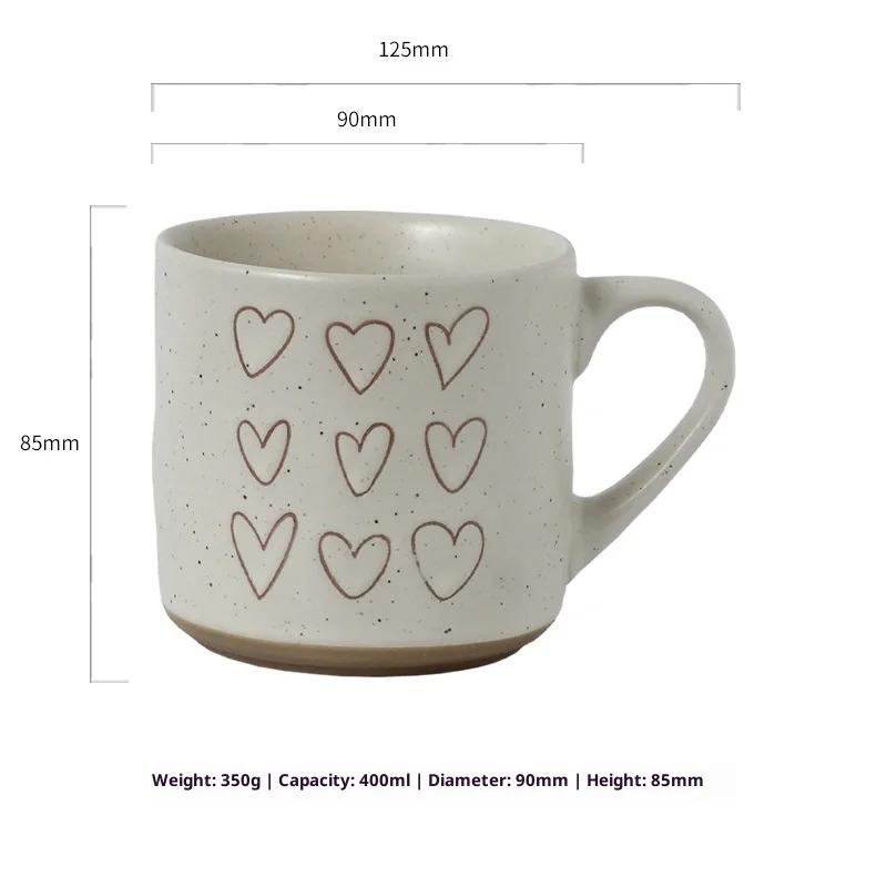 

Керамическая чашка для воды, чашка с надписью «Любовь», креативная кавайная парная чашка для девушек с высокой ценностью, для дома, офиса, для завтрака, для молока, кофе, чашка в подарок на день рождения 301-400ml