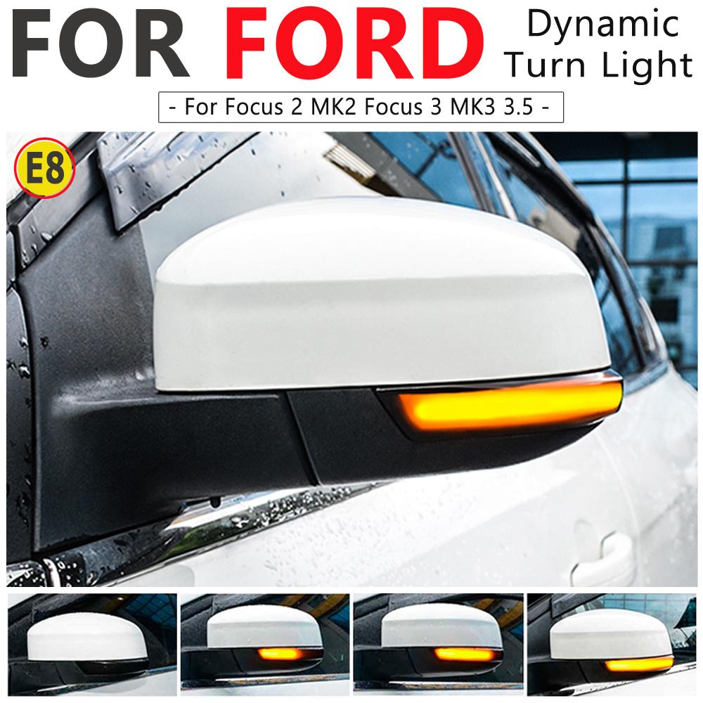 2Pcs Dynamic Turn Signal Light Side Mirror Indicator Sequential Blinker Lamp For Ford Focus 2 MK2 Focus 3 MK3 3.5 Mondeo MK4 EU