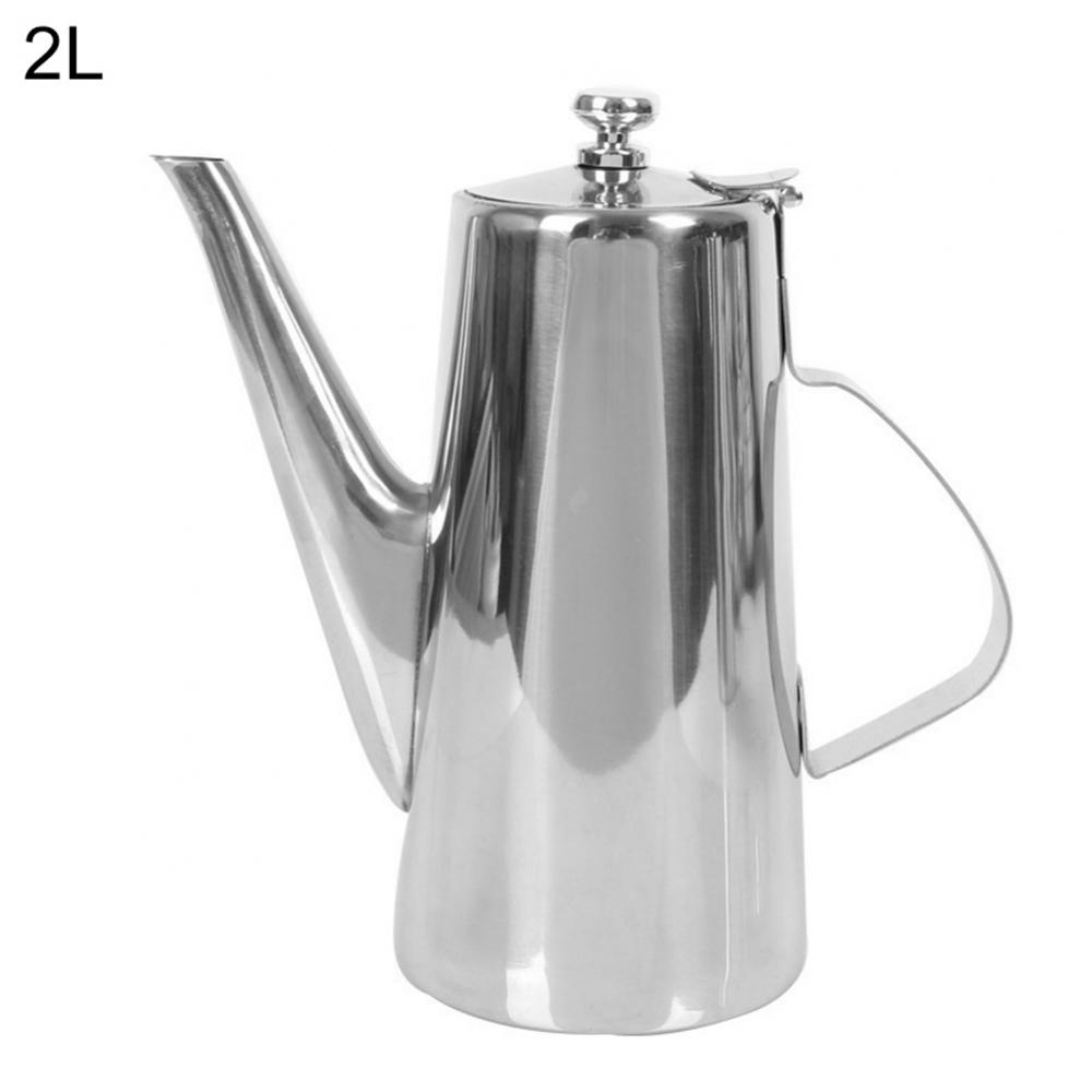 1.5/2L Stainless Steel Long Mouth Water Coffee Teapots Kettle Home Kitchen Tool