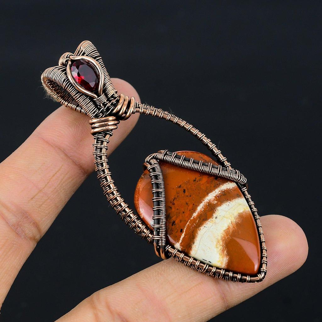 Mookaite 999 Copper Wire Wrapped Pendant Handmade Gemstone Jewelry, Gifts For Wife Brand New Pendant