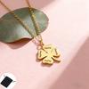 Customized Name Text Lucky Clover Necklace Stainless Steel Fashion Clover Clavicle Chain Lucky Valentine's Day Gift