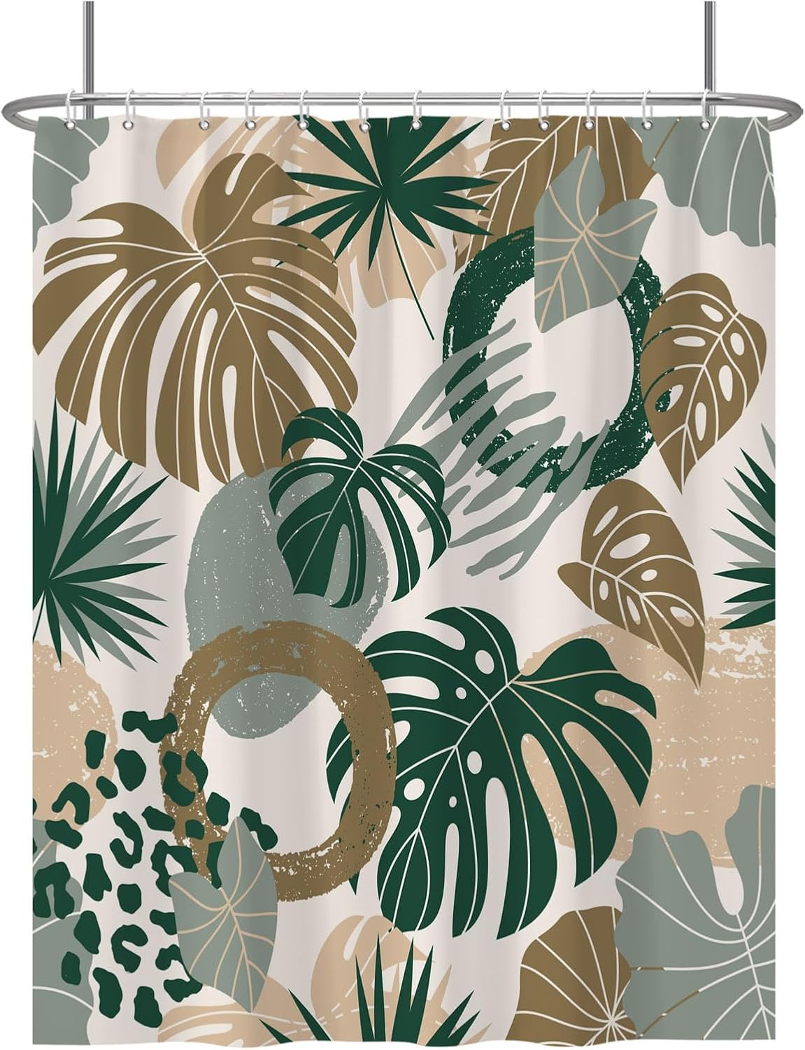 

Black Grey Plant Leaves Shower Curtain Medieval Modern Abstract Bathroom Decorative Shower Curtain With Hooks 180X180Cm W60H190(CM)-1 Pcs