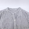 JOURNAL STANDARD 24-040-400-5010-1-0 Striped Linen Band Collar Gathered Shirt Dress *There Is No Size Notation. White / blackUsed