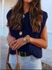 European & American Women's Chunky Knit Vest with Large Buttons