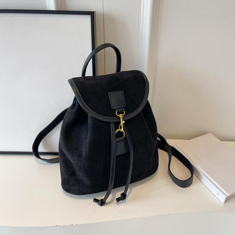 

Yogodlns Autumn Suede Backpacks For Women Large Capacity College Student Schoolbags Suitable For Travel Daily Commuting 25x14x25cm