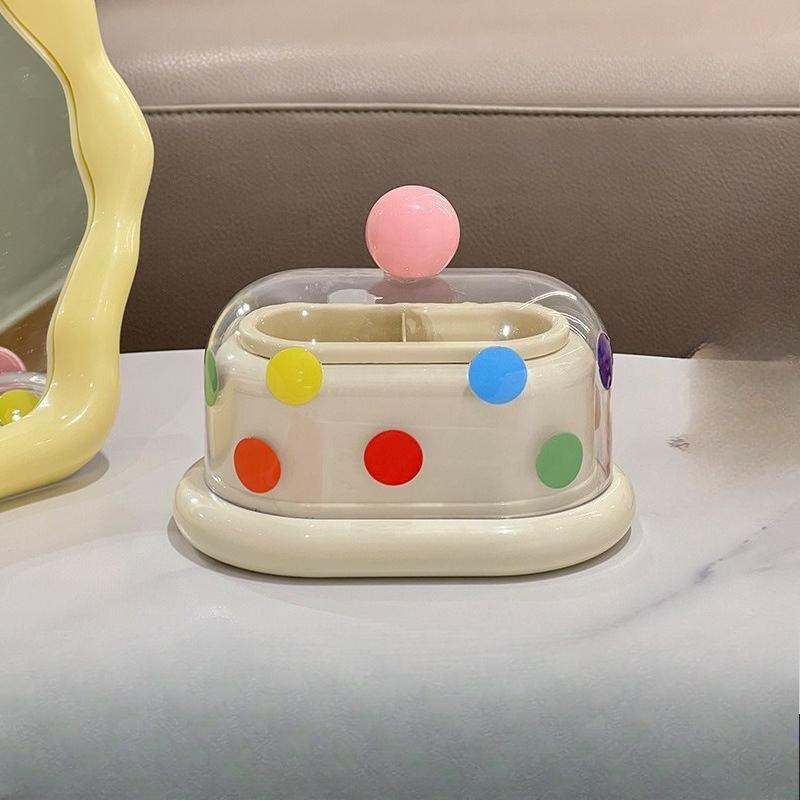 Dining table dopamine toothpick box household cute and high-value cotton swab tube dental swab tube dental floss storage box