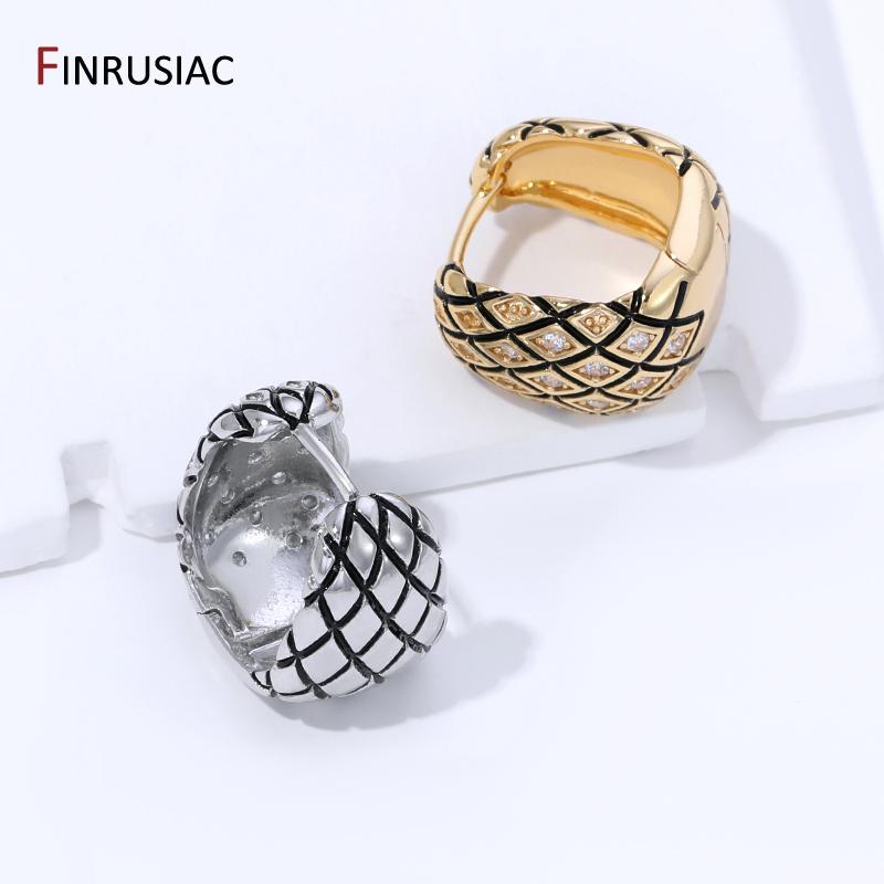 14K Gold Plated Brass Round Hoop Earrings Fashion Huggies Earrings For Women Party Jewelry Accessories Gift
