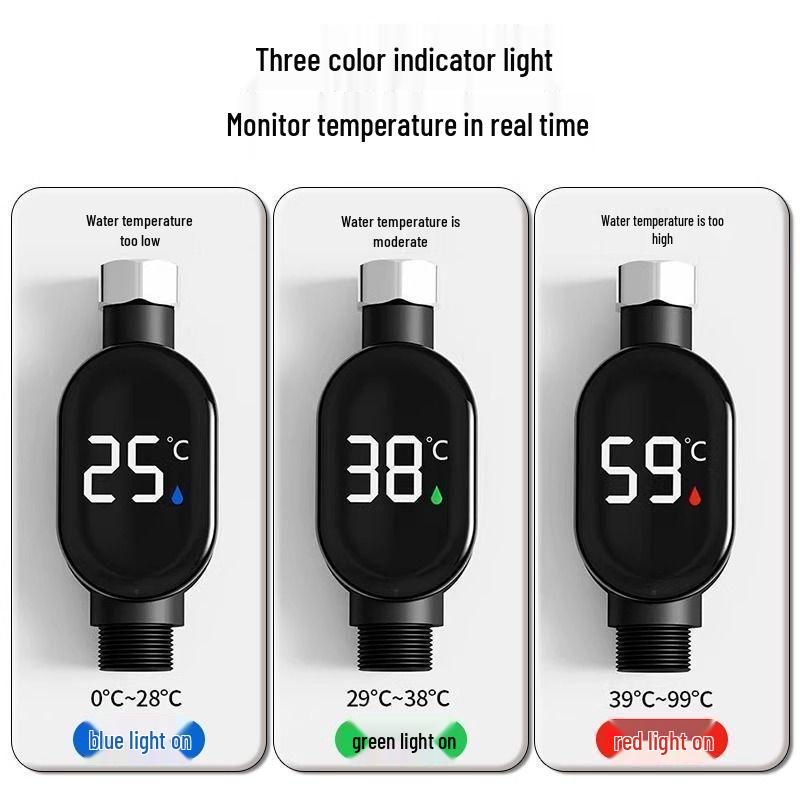 

Светодиодный визуальный термометр для душа для детской ванны и контроля температуры Battery-Powered Shower Thermometer