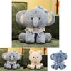 Kids Dog Elephant Lion Plush Animal Doll With Durable Filling For Birthday Present And Nursery Decor