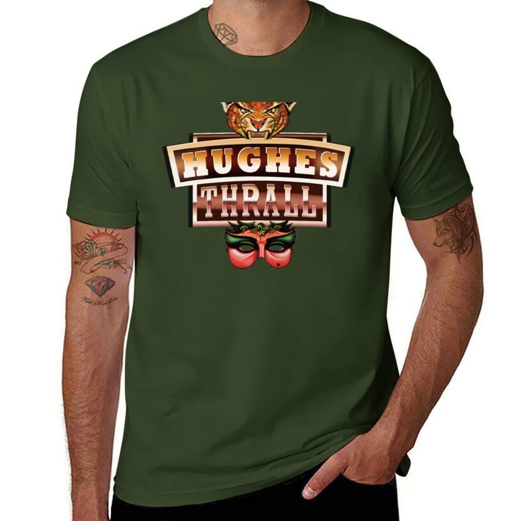 Hughes Thrall T-Shirt Quick Drying Shirts Graphic Tees Aesthetic Clothes Mens Big and Tall T Shirts
