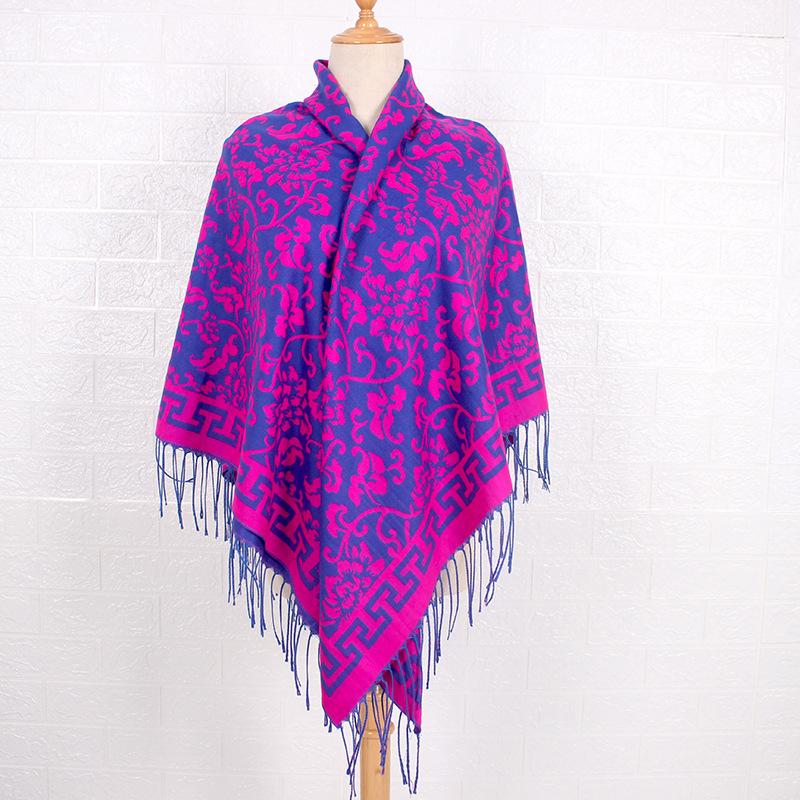 140*140cm Elegant Paisley Floral Pashmina Shawl and Wrap,Boho Rave Scarf for Festival, warm winter scarf traditional ornate fashion accessory