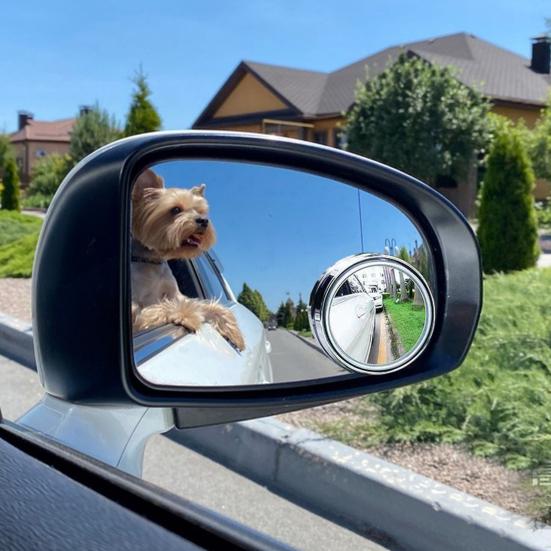 Driving Safety Accessory 1 Pair Car Rear View Mirror Blind Spot Helper, 360-degree Adjustable Small Round Convex for Parking, Waterproof Anti-fog
