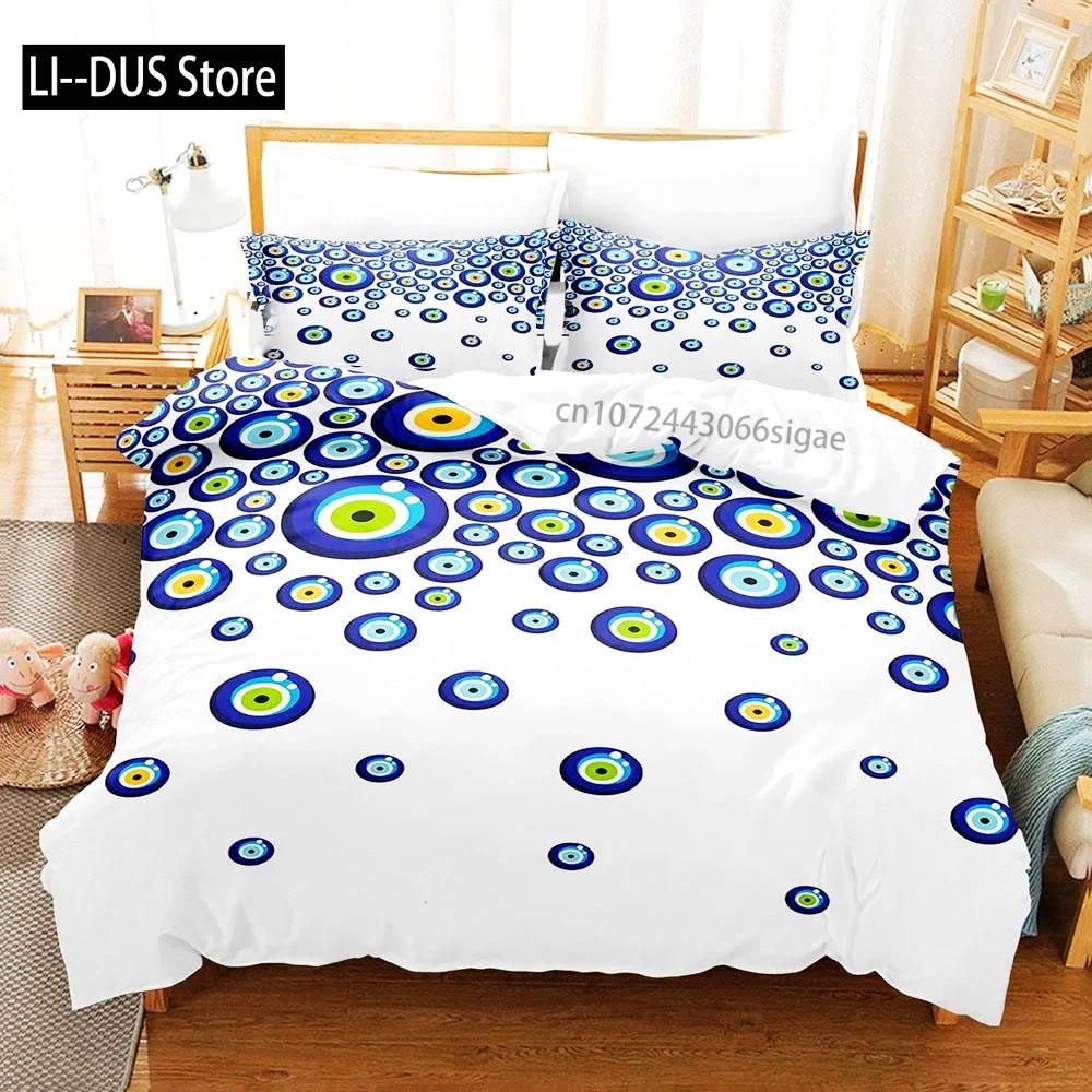 Hip Hop Turkish Evil Eye Bedding Set Single Twin Full Queen King Size Aldult Boys Man Bedroom Duvet Covers Sheet Set