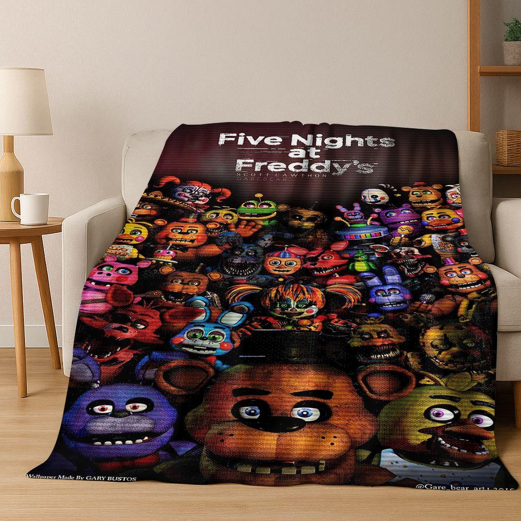Coperta in flanella 3D F-FNAF Gioco Cartone Animato Morbida Calda Plaid per Letto Camera da Letto Soggiorno Viaggio Campeggio Picnic Regalo