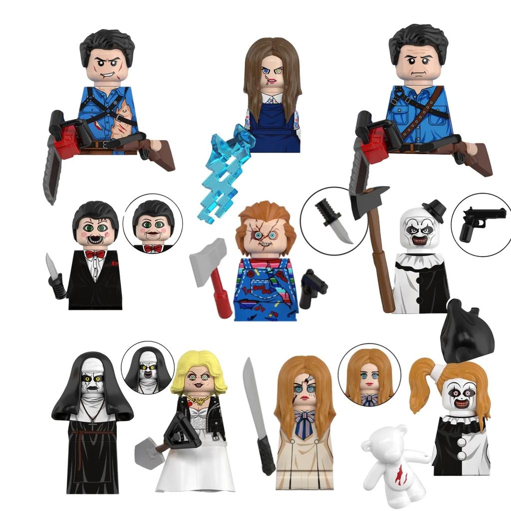 Horror Movie Action Figure Building Blocks Halloween Character M3gan Nun Ash Terrifier Action Figure Building Blocks Toys Gifts