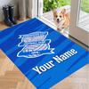 Custom Name Birmingham City Crystal Velvet Floor Rug Personalized Text Soft Carpet Home Decor