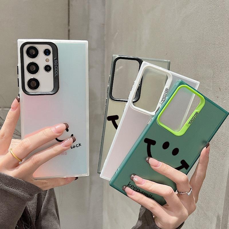 Smile Patterned Anti-drop Phone Case For Samsung S24 S23 A55 A35 Xiaomi Redmi 13C Poco C65 iPhone Huawei Honor 90 Shockproof Protective Bumper Cover