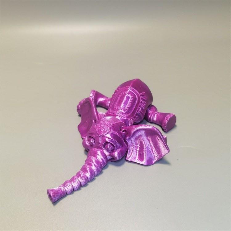 3D Printed Baby Elephant Figurine - Micro Landscape Ornament & Gift Model