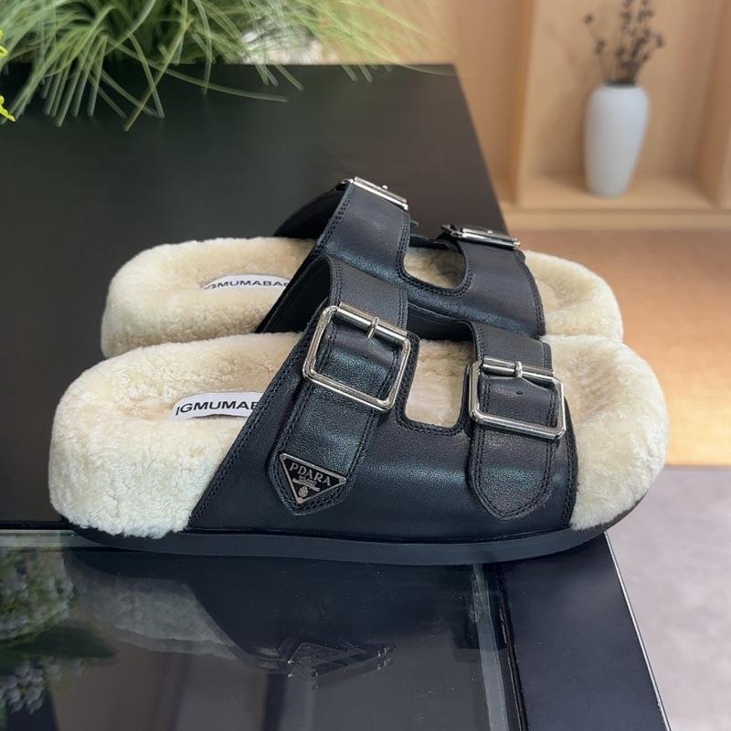 

Korean version of buckle Mao Mao one-word slippers women s 2025 autumn and winter new versatile muffin bottom comfortable casual outer slippers 40 чёрный