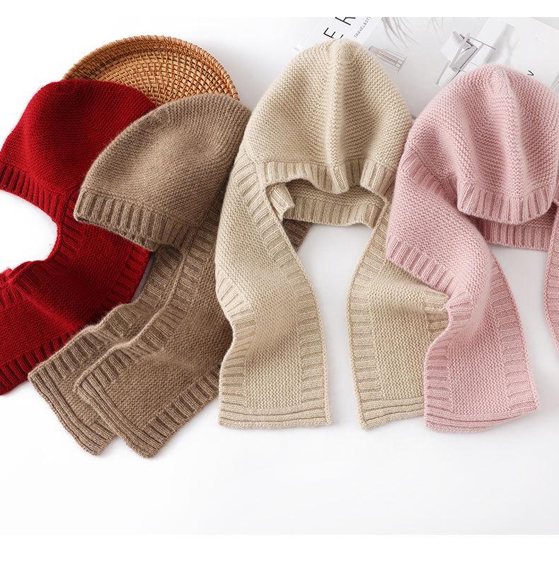 100% Pure Cashmere Children's Winter Hat and Scarf Set - Versatile, Solid Color Knit for Warmth and Style