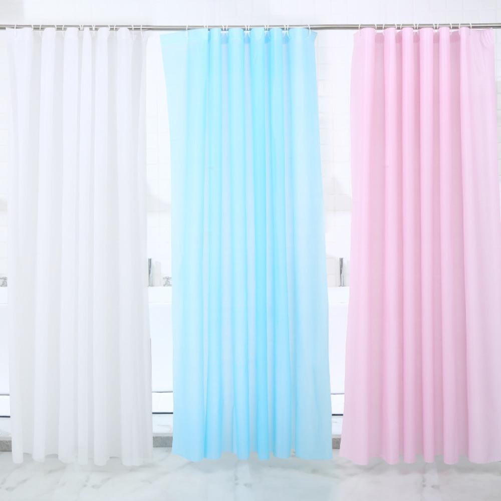 1PC PEVA Waterproof Shower Curtain Thickened Solid Color No Holes Bathroom Privacy Partition Bath Curtain Bathroom Curtain