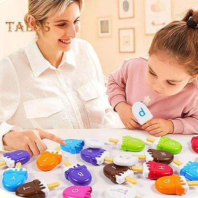 Eiscreme-Alphabet-Zuordnungsspielzeug für Kinder, Großbuchstaben und Kleinbuchstaben, Lernspielzeug für Kleinkinder, Jungen und Mädchen, pädagogisches Farb-ABC-Sortieraktivitätsspiel